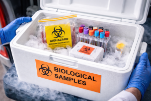 Transporte de muestras biol&oacute;gicas con hielo seco