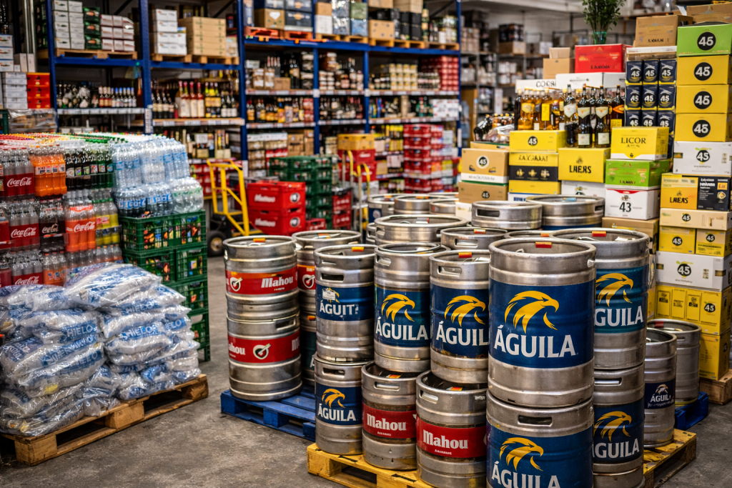 Almacen de barriles de cerveza &aacute;guila madrid