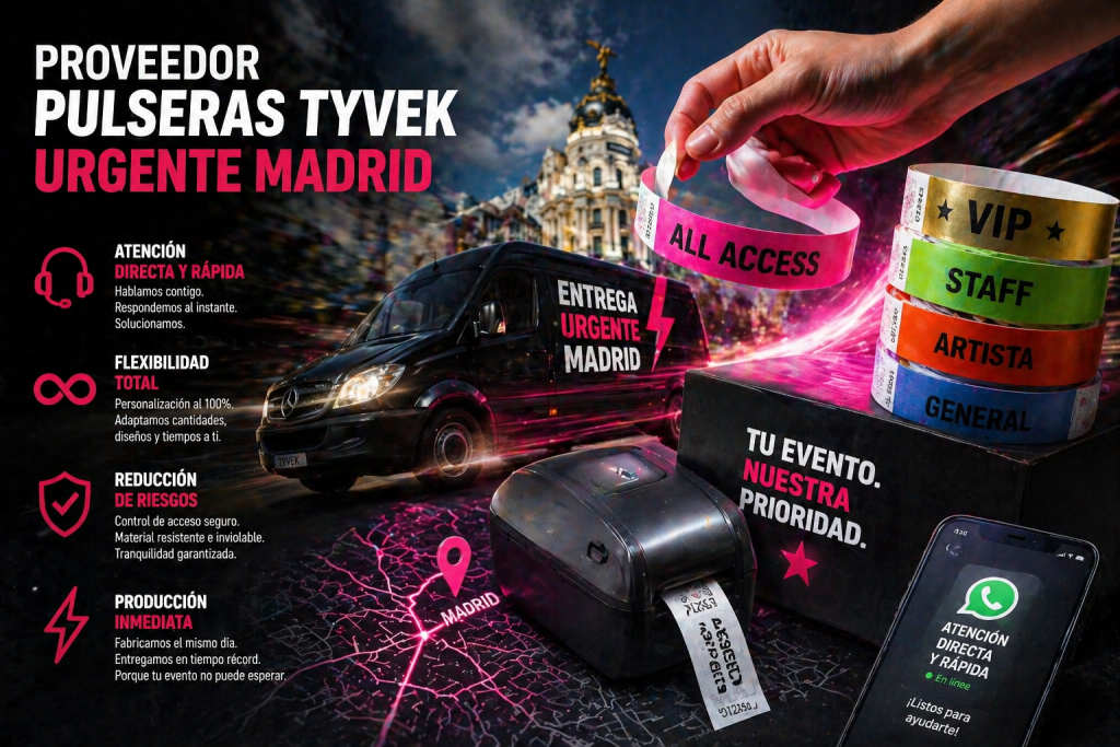 ventajas proveedor urgente pulseras tyvek madrid rapido