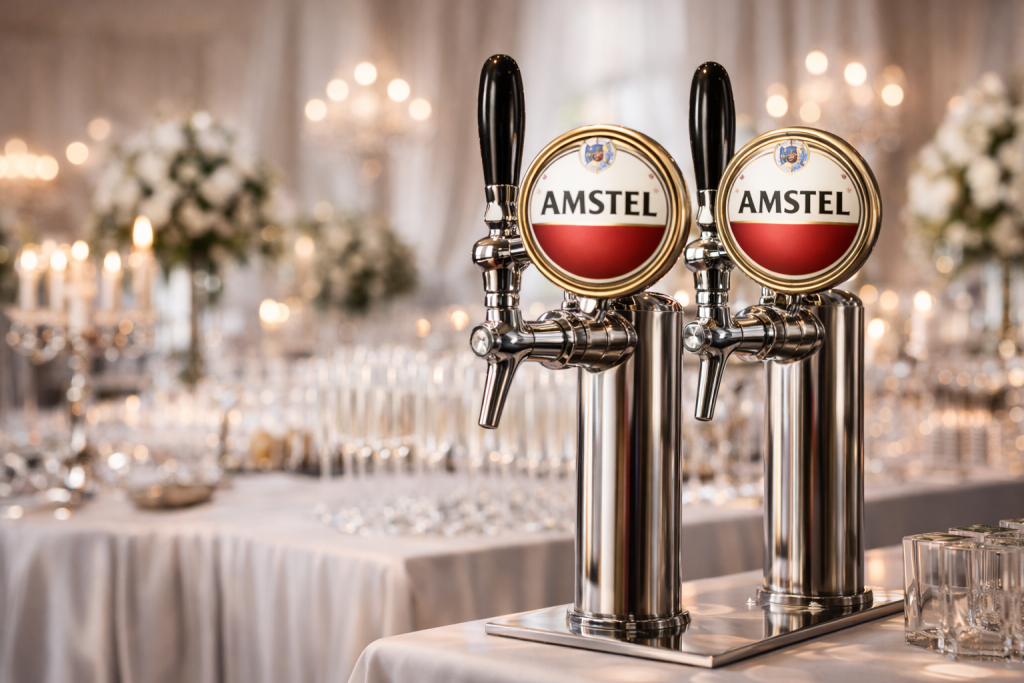 Distribuci&oacute;n urgente de cerveza Amstel en Madrid para bares restaurantes eventos y particulares