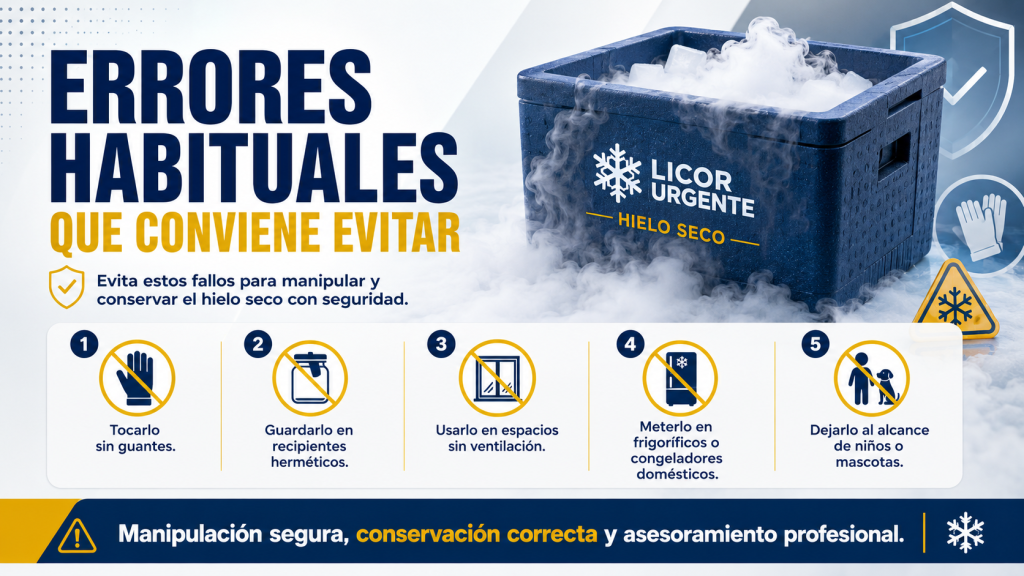 Uso incorrecto del hielo seco durante un evento.
