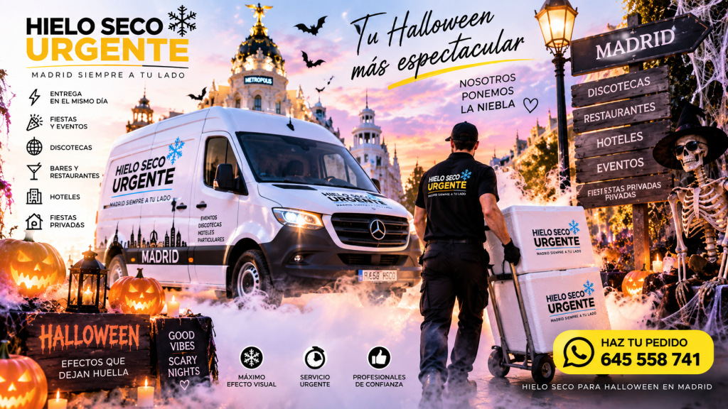 Comprar hielo seco para Halloween en Madrid con entrega a domicilio
