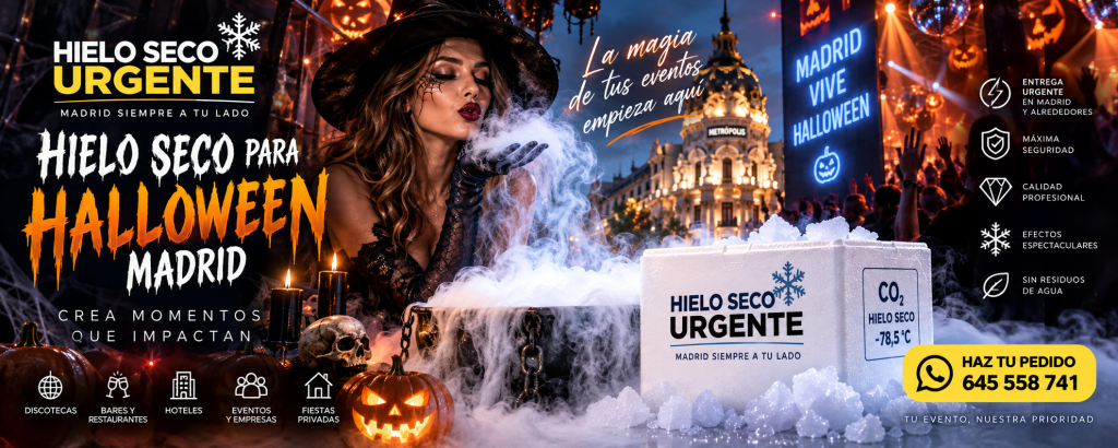 Hielo Seco para Halloween Madrid para fiestas, discotecas y eventos