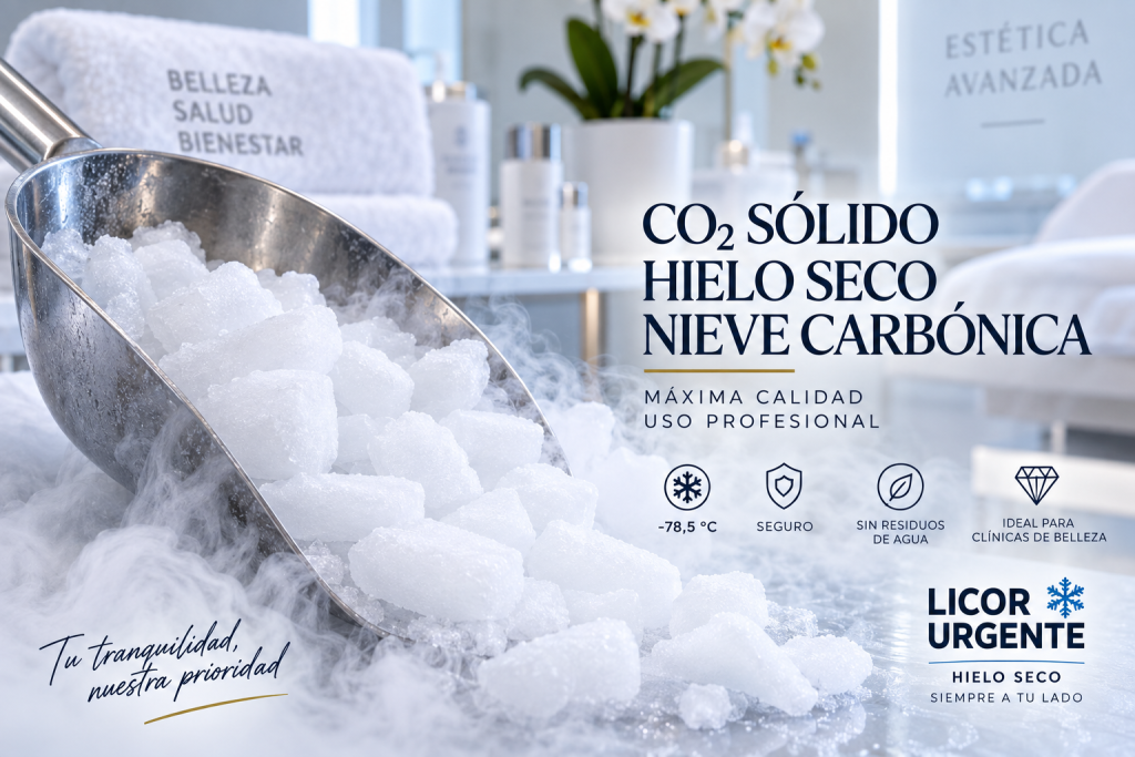 Entrega de nieve carbónica para centros estéticos profesionales de Madrid