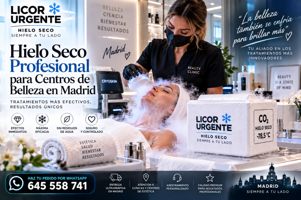 Suministro profesional de hielo seco a centros de belleza de Madrid