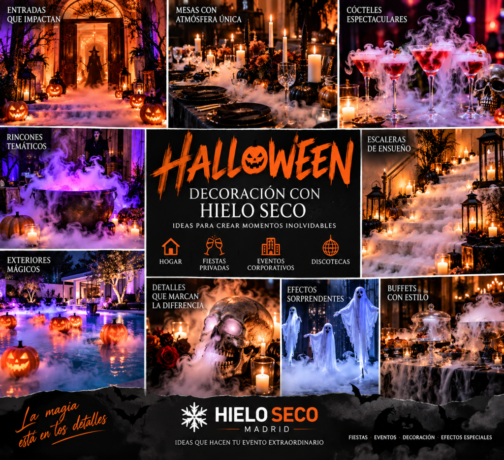 Ideas para crear efectos de Halloween con hielo seco en Madrid