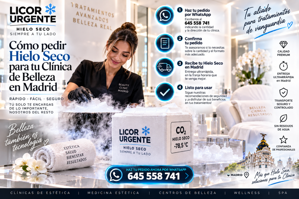Cómo solicitar hielo seco para una clínica de belleza en Madrid